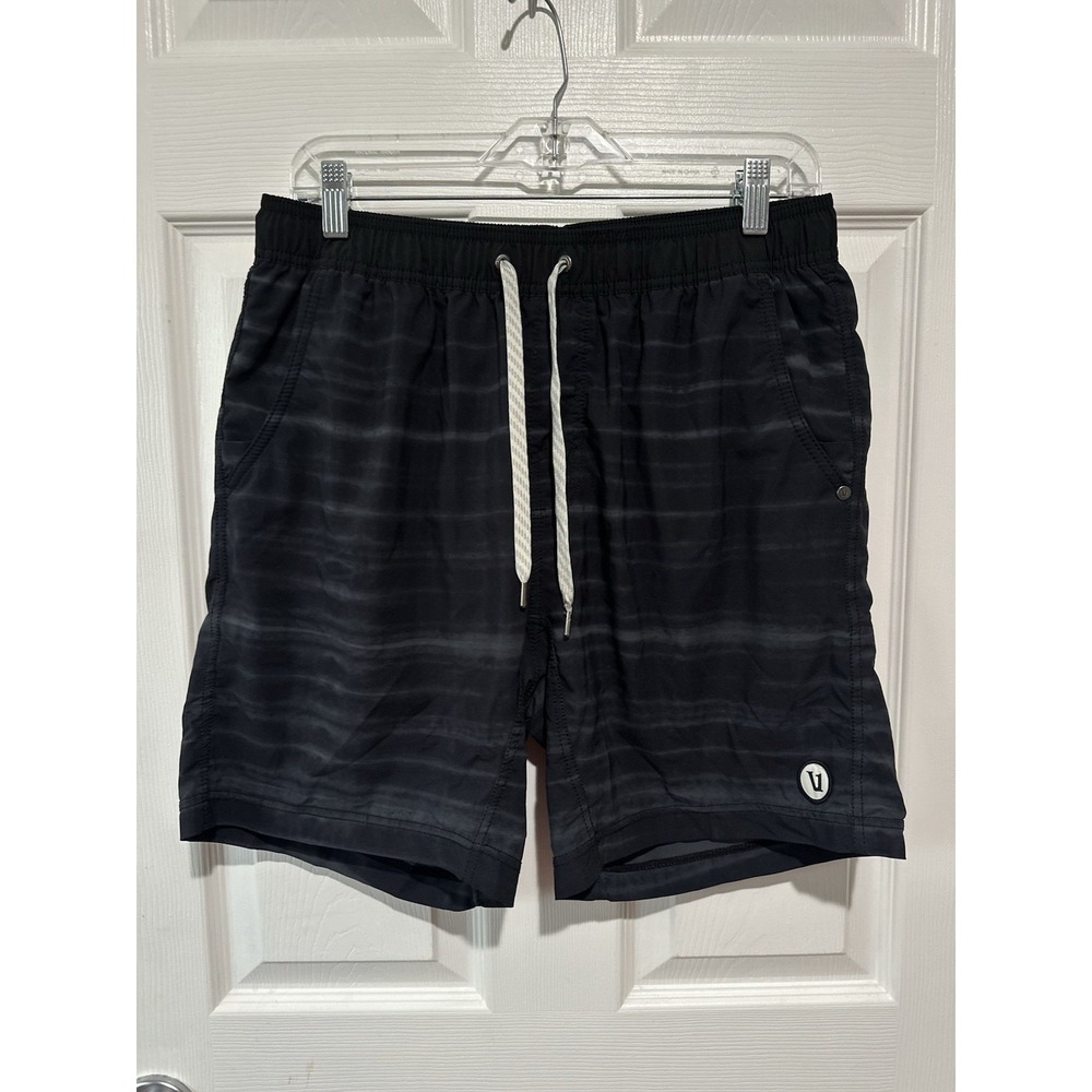 Vuori Athletic Drawstring Lined Striped Elastic Waist Shorts Mens Large